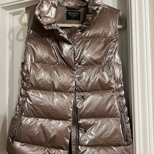 Athleta Downtown Puffer Vest Metallic Taupe Insulated Women’s - Small